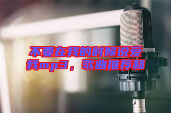 不要在我的時(shí)候說愛我mp3，歌曲推薦和