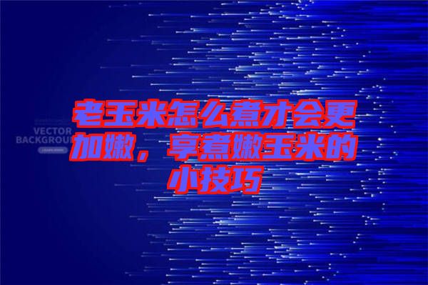 老玉米怎么煮才會更加嫩，享煮嫩玉米的小技巧