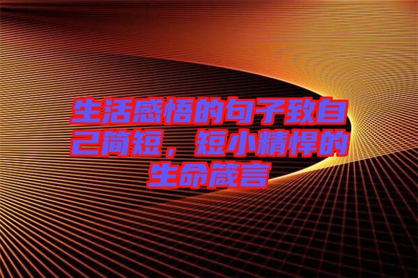 生活感悟的句子致自己簡短，短小精悍的生命箴言