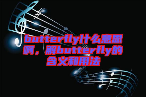 butterfly什么意思啊，解butterfly的含義和用法