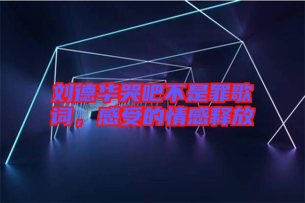 劉德華哭吧不是罪歌詞，感受的情感釋放