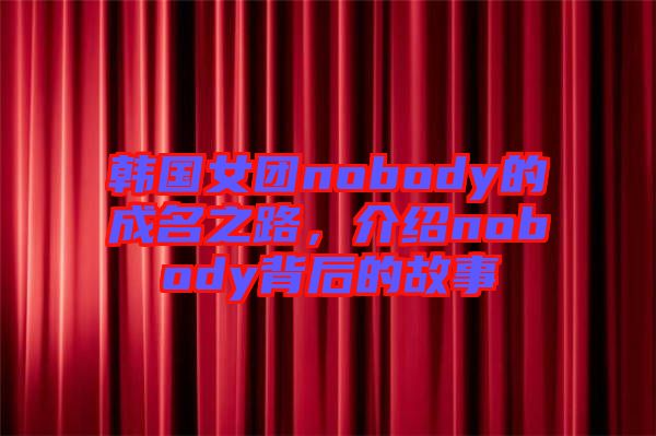 韓國女團nobody的成名之路，介紹nobody背后的故事