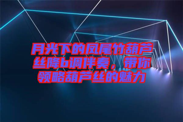 月光下的鳳尾竹葫蘆絲降b調伴奏，帶你領略葫蘆絲的魅力