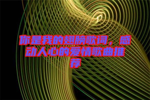 你是我的翅膀歌詞，感動人心的愛情歌曲推薦