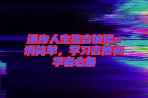 漫步人生路吉他譜c調簡單，學習吉他初學者必備