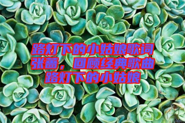 路燈下的小姑娘歌詞張薔，回顧經典歌曲路燈下的小姑娘