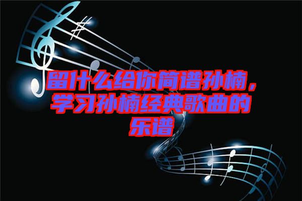 留什么給你簡譜孫楠，學(xué)習(xí)孫楠經(jīng)典歌曲的樂譜