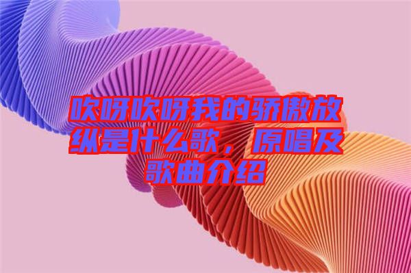 吹呀吹呀我的驕傲放縱是什么歌，原唱及歌曲介紹