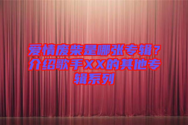 愛(ài)情廢柴是哪張專輯？介紹歌手XX的其他專輯系列