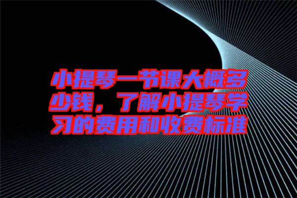 小提琴一節課大概多少錢，了解小提琴學習的費用和收費標準