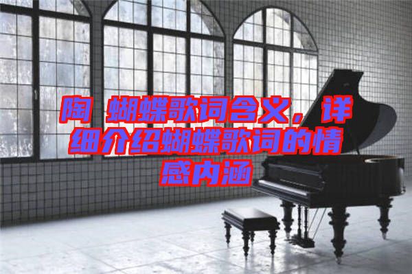 陶喆蝴蝶歌詞含義，詳細介紹蝴蝶歌詞的情感內涵