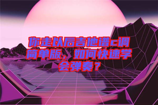 你走以后吉他譜c調(diào)簡單版，如何快速學會彈奏？