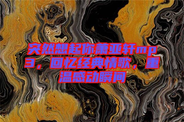 突然想起你蕭亞軒mp3，回憶經(jīng)典情歌，重溫感動瞬間