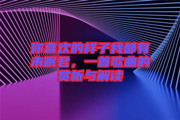 你喜歡的樣子我都有未眠君，一首歌曲的賞析與解讀