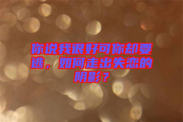 你說我很好可你卻要逃，如何走出失戀的陰影？