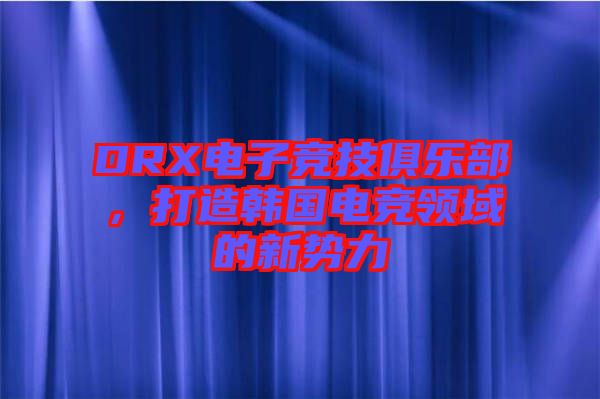 DRX電子競(jìng)技俱樂部，打造韓國(guó)電競(jìng)領(lǐng)域的新勢(shì)力