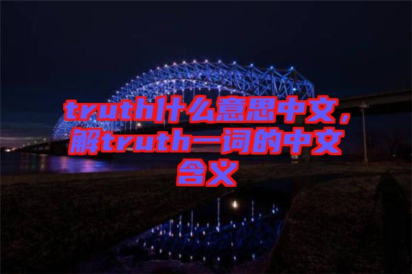 truth什么意思中文，解truth一詞的中文含義