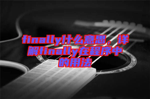 finally什么意思，詳解finally在程序中的用法