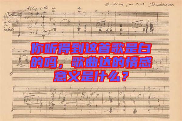 你聽得到這首歌是白的嗎，歌曲達(dá)的情感意義是什么？