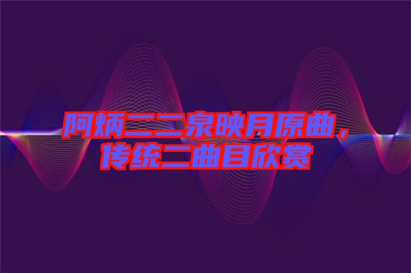 阿炳二二泉映月原曲，傳統(tǒng)二曲目欣賞